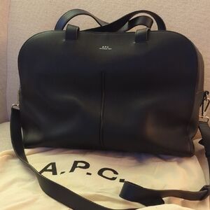 A.P.C. Betty Black Leather Duffel Bag